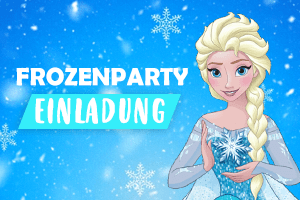 Eiskönigin Einladung mit Elsa ausdrucken